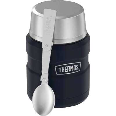Thermos Stainless Steel Funtainer Food Jar, Solid Blue, 10 oz
