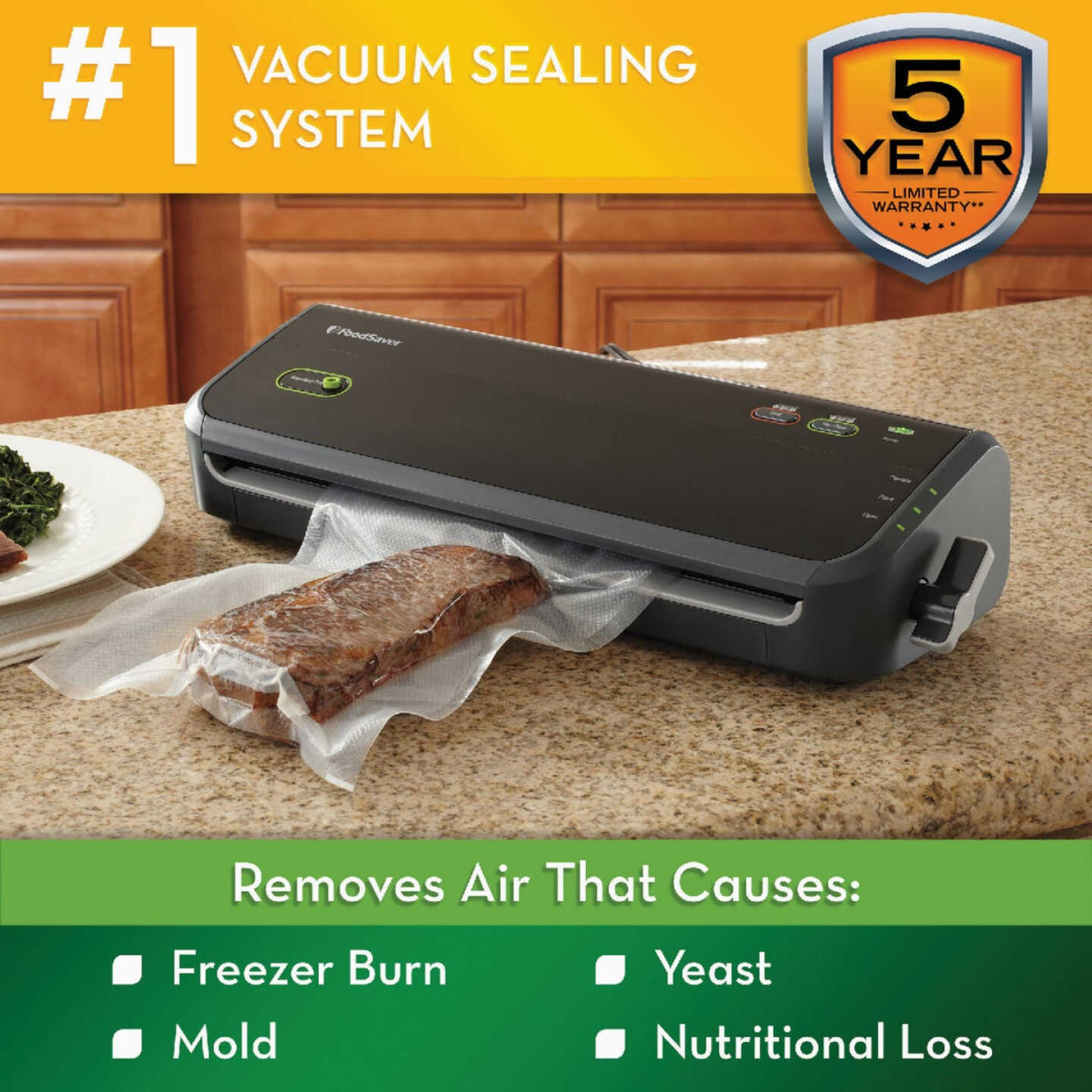 FoodSaver Vacuum Sealer Machine with Sealer Bags and Roll, Bag Storage,  Cutter Bar, and Handheld Vacuum Sealer for Airtight Food Storage and Sous