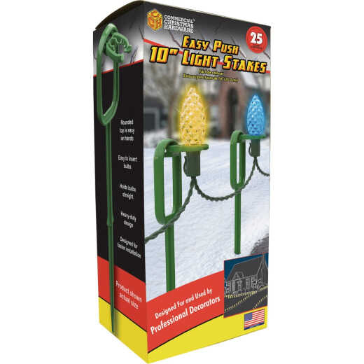 Commercial Christmas Hardware Easy Push 10 In. Light Stakes (25-Pack)